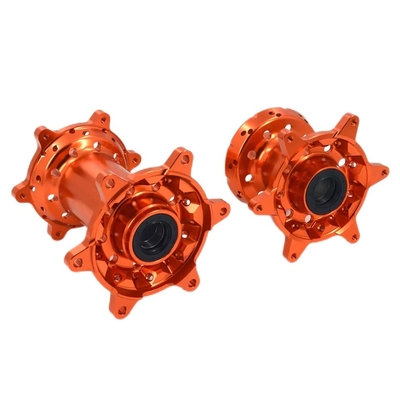 Precisione CNC Machined Orange MX Front Rear Wheels Hubs Set per KTM 125-530 2003-2017