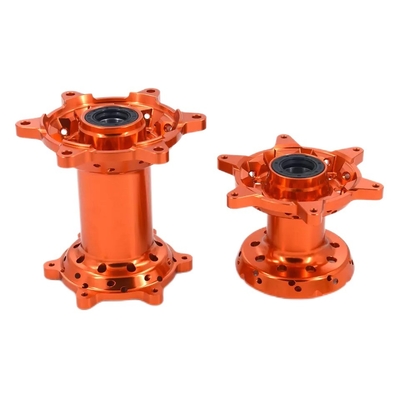 Precisione CNC Machined Orange MX Front Rear Wheels Hubs Set per KTM 125-530 2003-2017