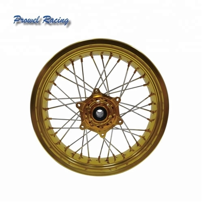 Supermoto 17 pollici di alluminio legato motocicletta Spoke Wheels Set con alluminio 6061 T6