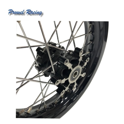 Aluminico 6061 T6 nero set di ruote per moto 1.85x14 per off-road