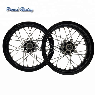 Aluminico 6061 T6 nero set di ruote per moto 1.85x14 per off-road