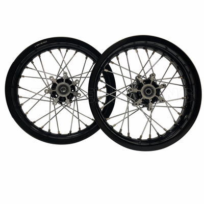 Cerchiera nera in alluminio per moto KX 65 Cerchiera anteriore Dimensione 1.60x14 Durata