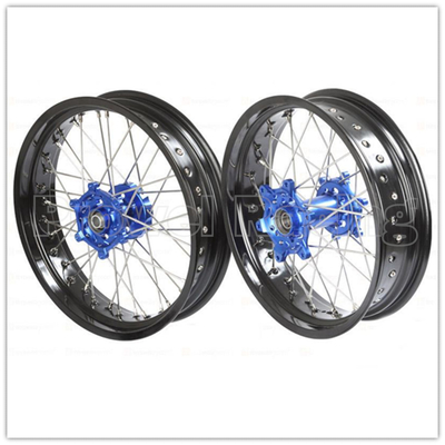 Ruote di moto Supermoto in lega di alluminio nero con mozzo CNC e cerchi da 3,50-17&quot; a 5,00-17&quot;