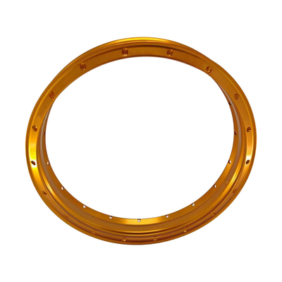 Sostituisci le vecchie ruote con ruote in lega di motocicletta in forma di H retro oro arancione da 2,15x18