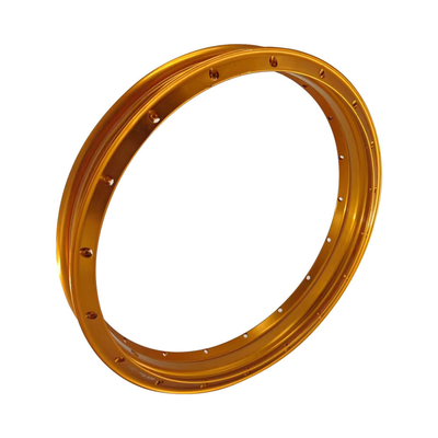 Sostituisci le vecchie ruote con ruote in lega di motocicletta in forma di H retro oro arancione da 2,15x18