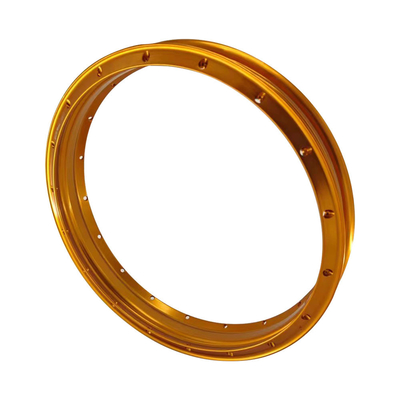 Sostituisci le vecchie ruote con ruote in lega di motocicletta in forma di H retro oro arancione da 2,15x18