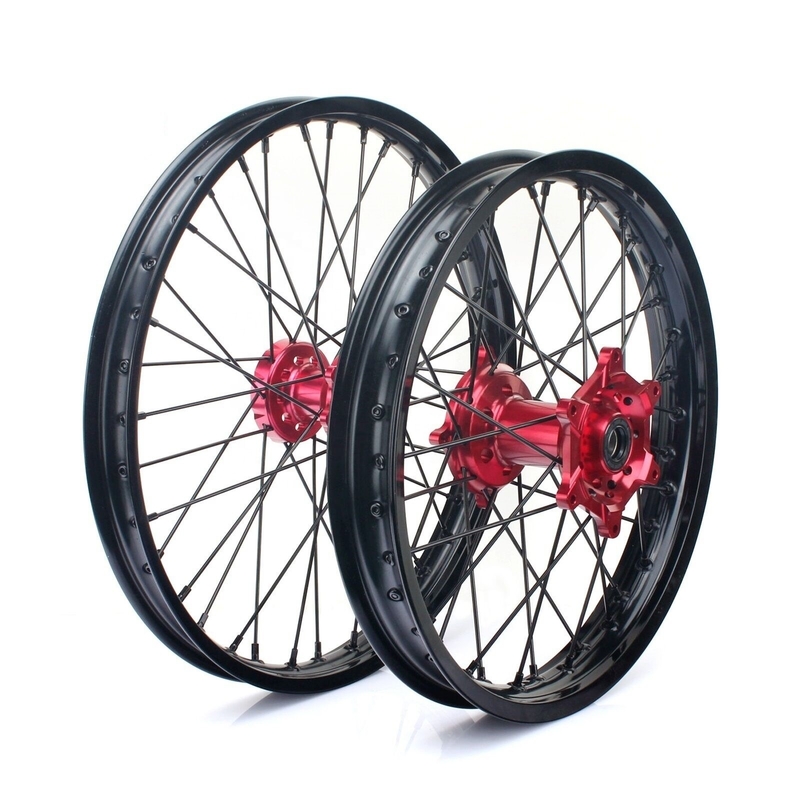 Sette di ruote CRF per CRF250R 2014-2022 e CRF450R 2013-22 dotate di spighe in acciaio inossidabile di grado 304