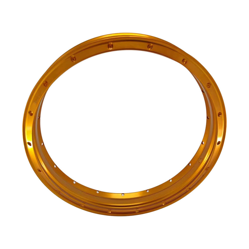 Sostituisci le vecchie ruote con ruote in lega di motocicletta in forma di H retro oro arancione da 2,15x18
