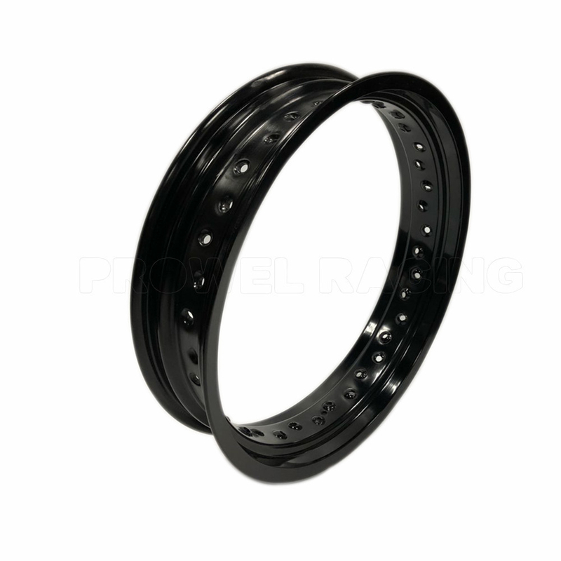 7116 T6 Bianco nero brillante 3,50x17 pollici Motociclo Ringi di ruote in lega per Supermoto